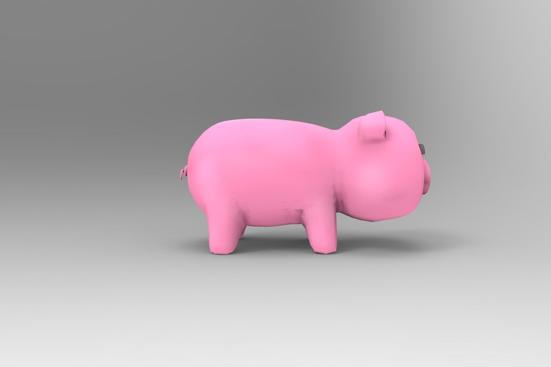 Pig - cartoon style Low-poly 3D model_4