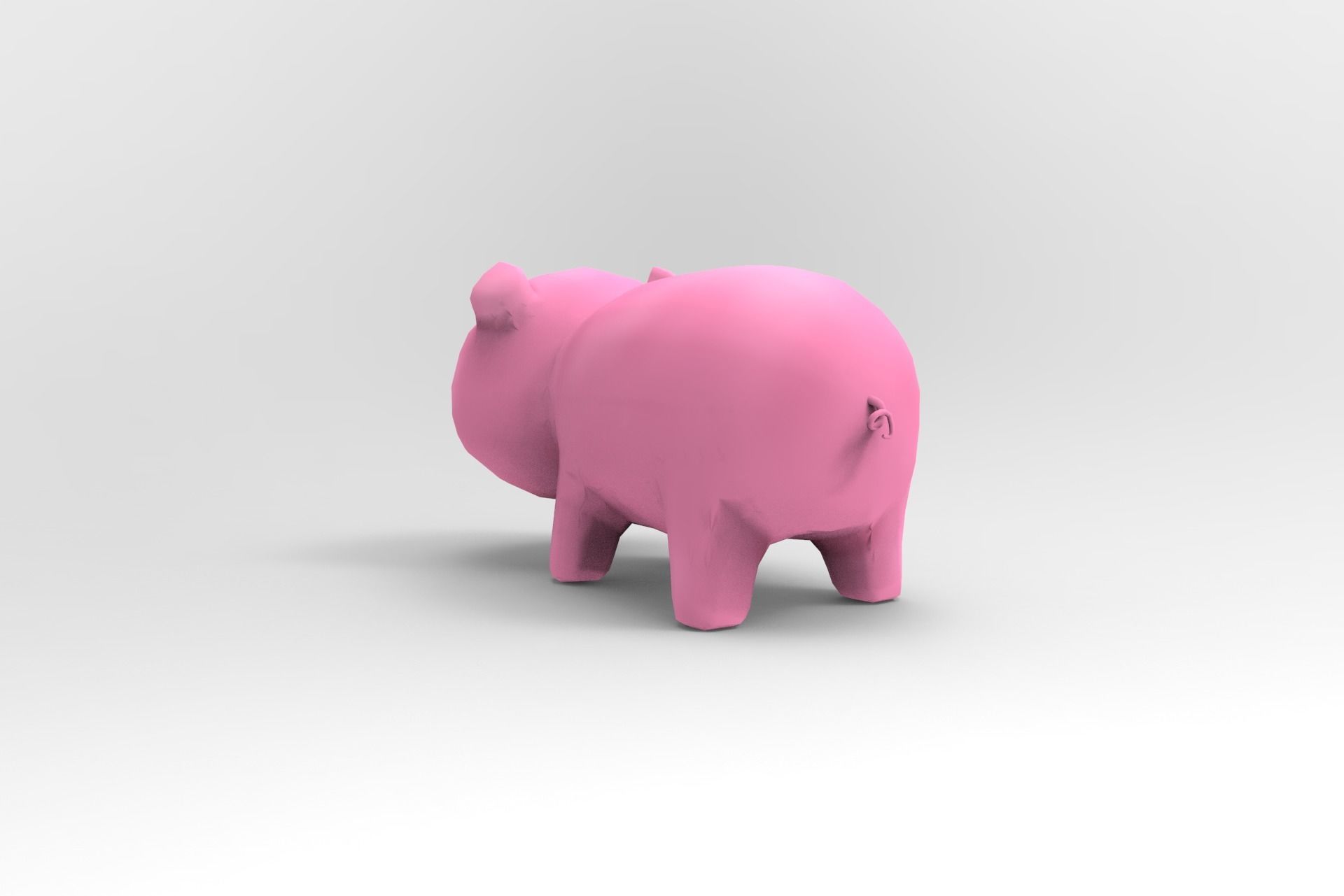 Pig - cartoon style Low-poly 3D model_2