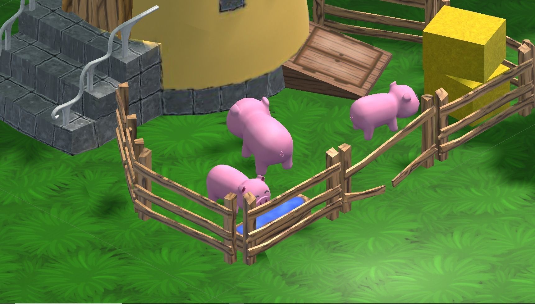 Pig - cartoon style Low-poly 3D model_6