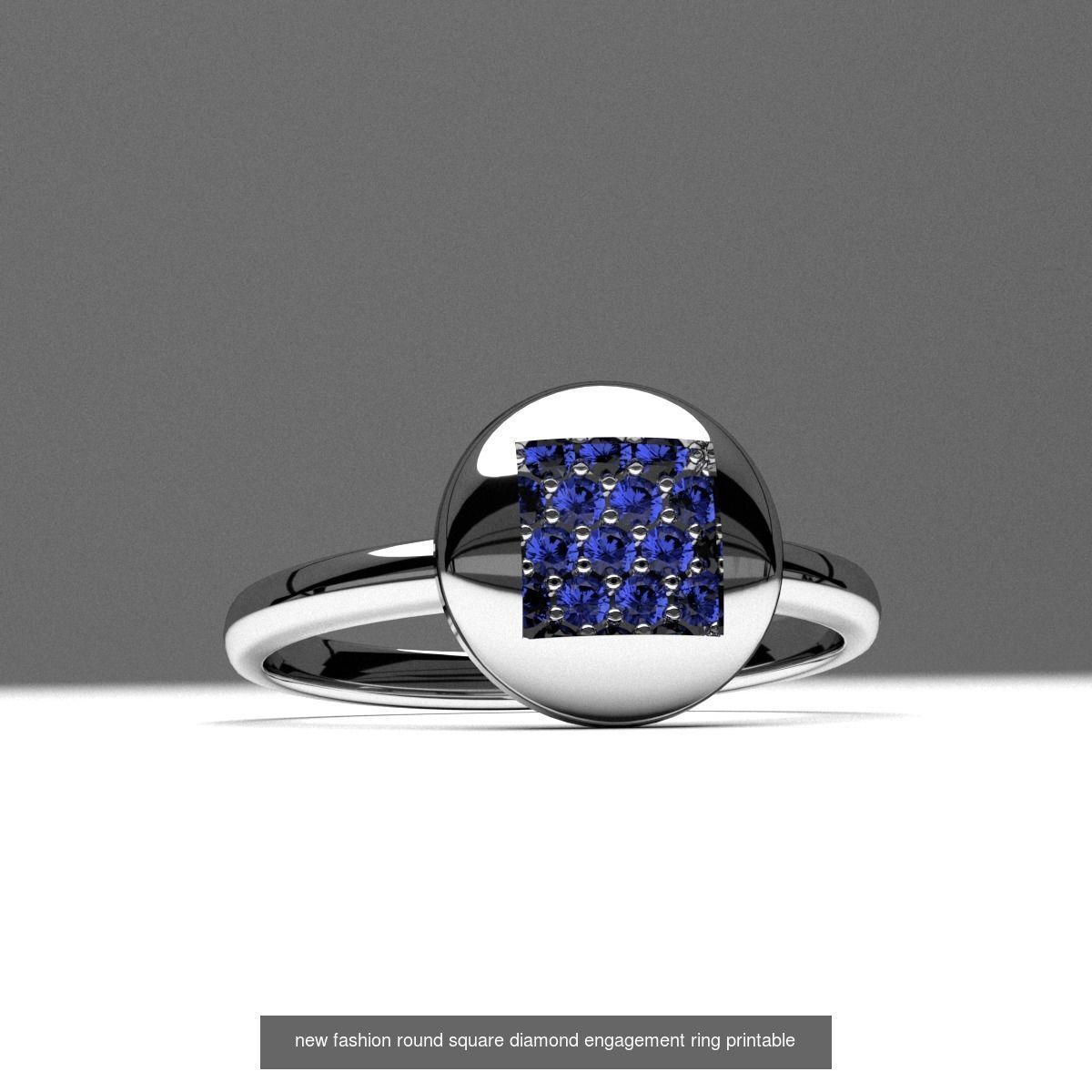 A package of fashion unique diamond rings 11 pcs 3d printable 3D Model Collection_9