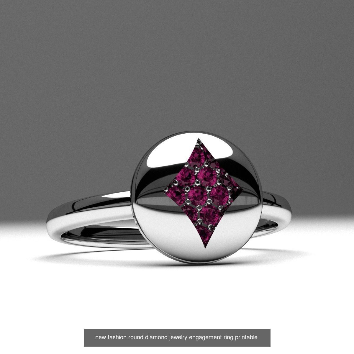 A package of fashion unique diamond rings 11 pcs 3d printable 3D Model Collection_7