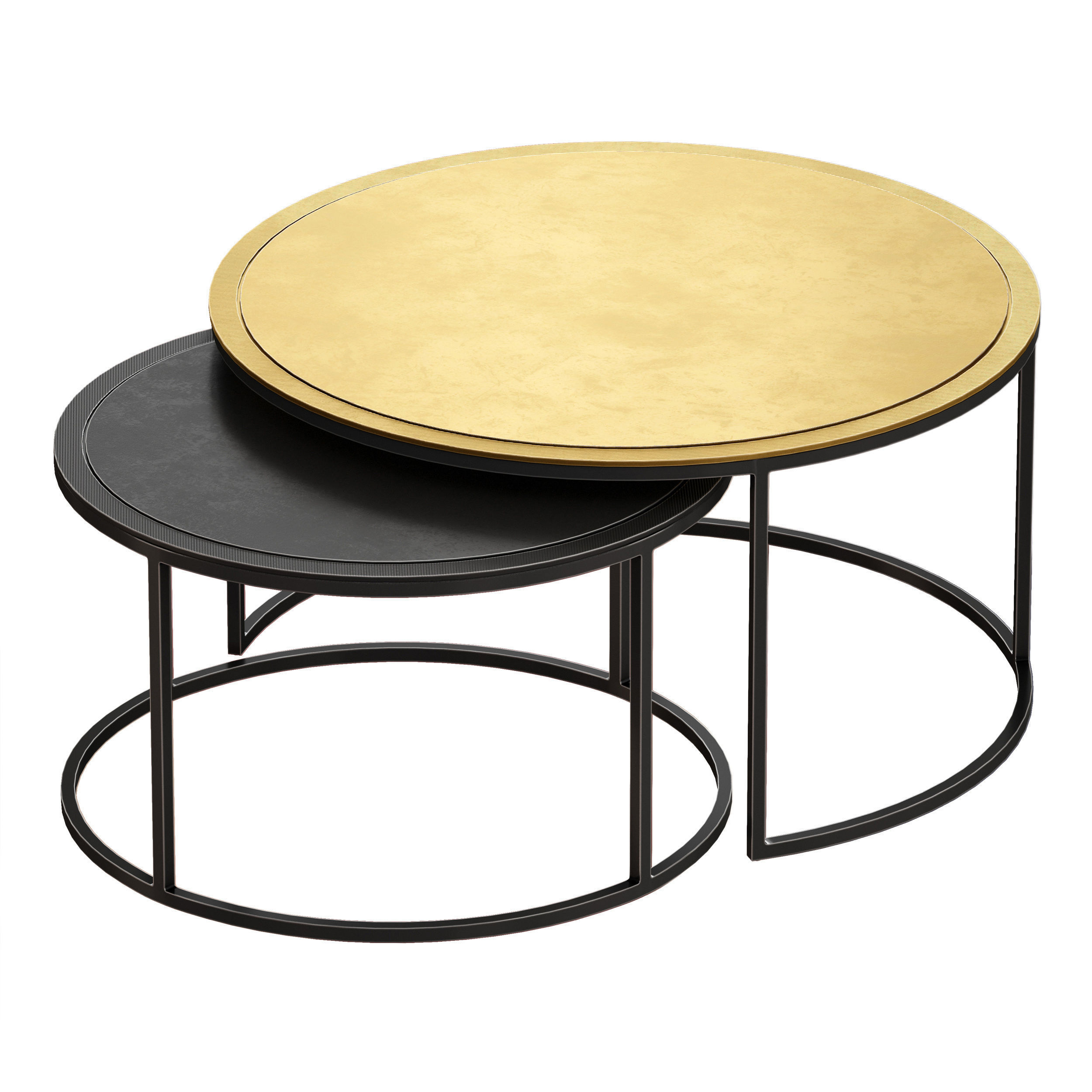 Knurl Nesting Coffee Tables Set of Two Crate and Barrel 3D model_7