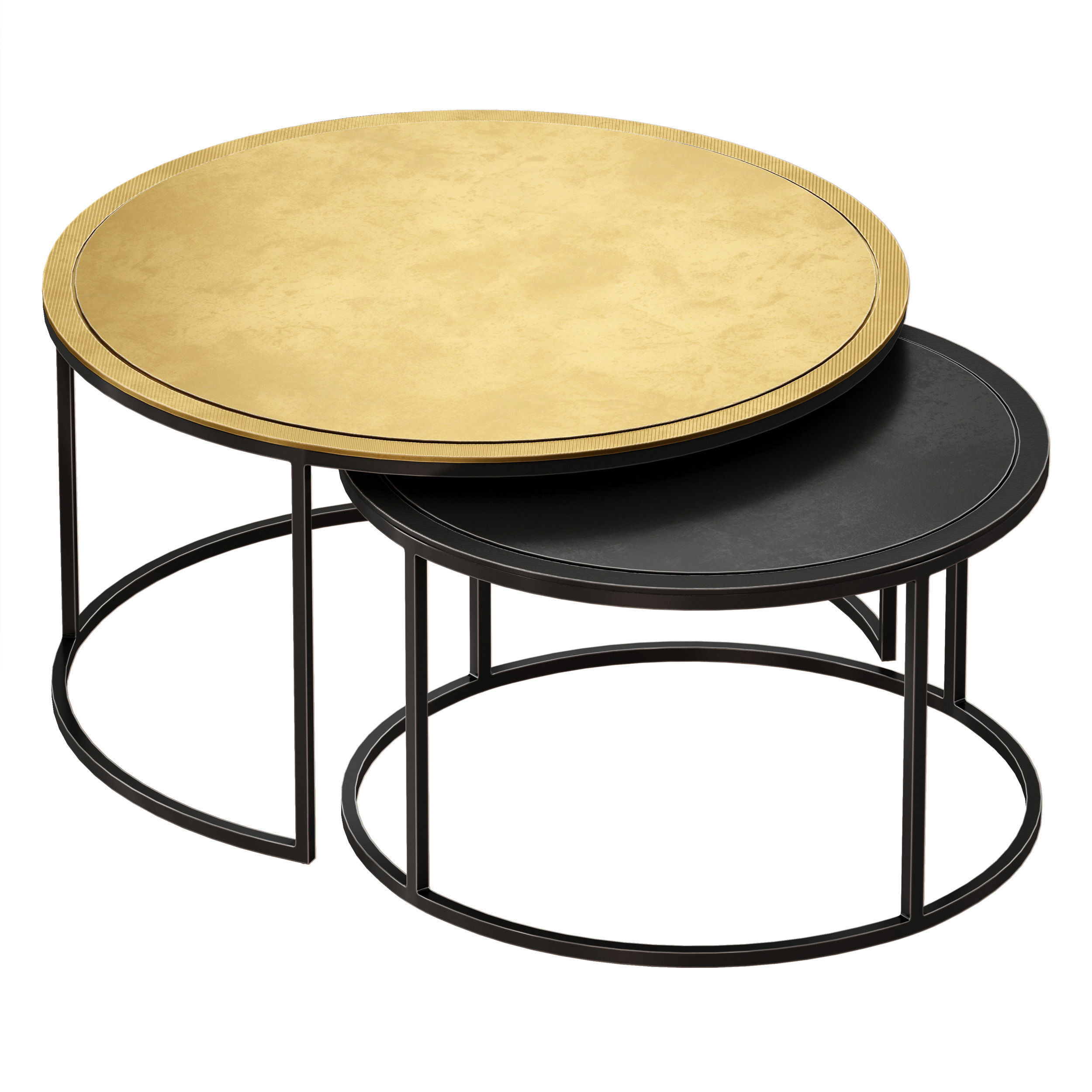 Knurl Nesting Coffee Tables Set of Two Crate and Barrel 3D model_8