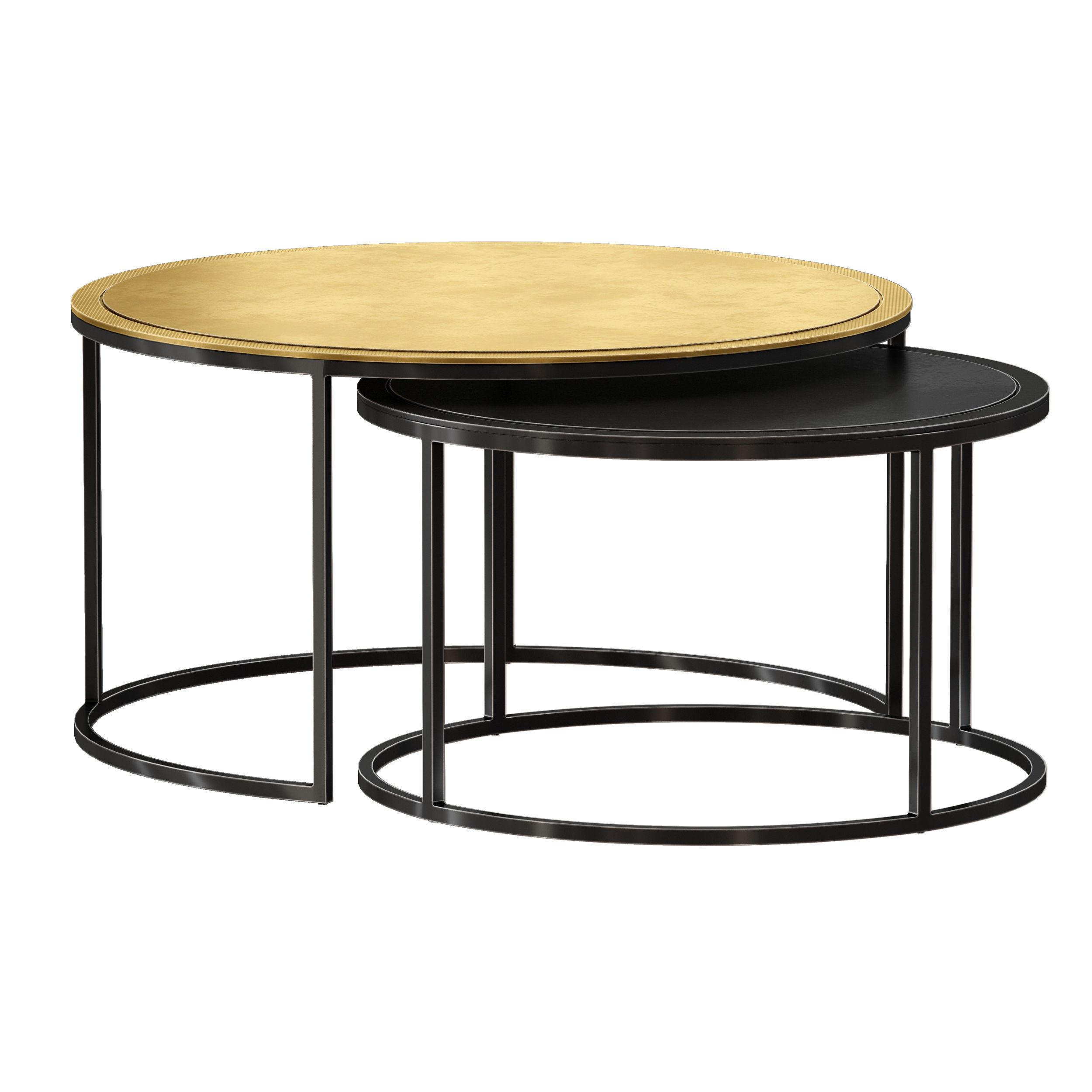 Knurl Nesting Coffee Tables Set of Two Crate and Barrel 3D model_5