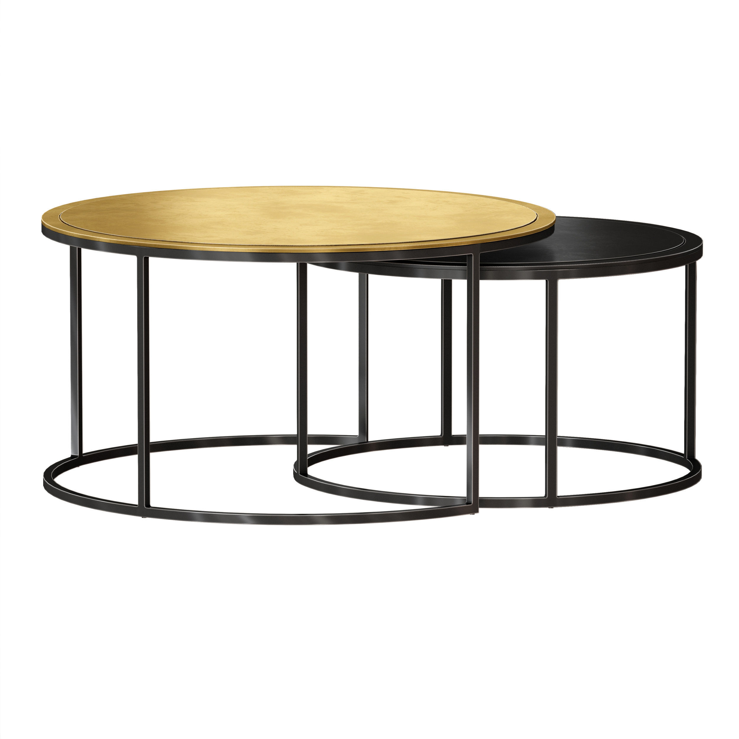 Knurl Nesting Coffee Tables Set of Two Crate and Barrel 3D model_4