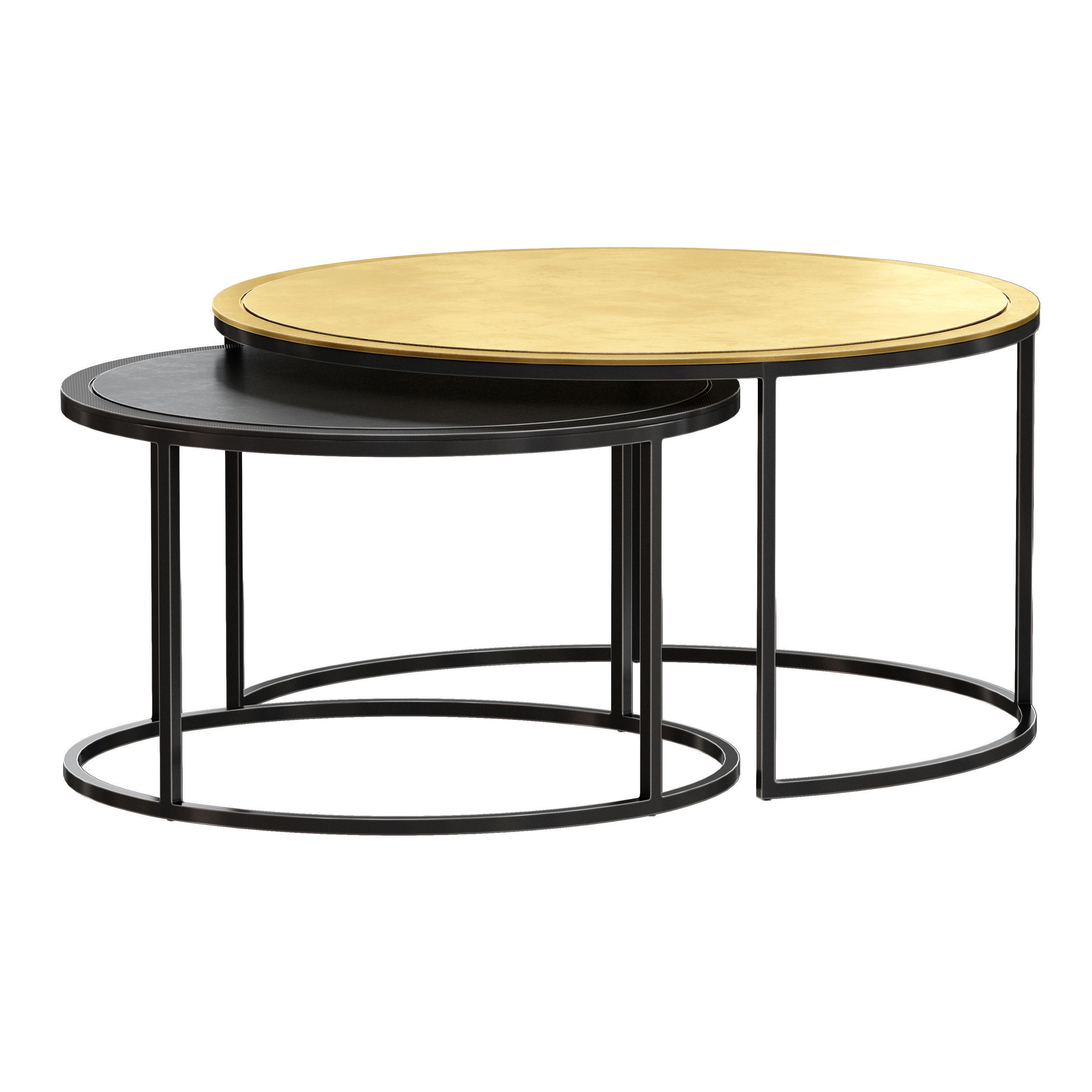 Knurl Nesting Coffee Tables Set of Two Crate and Barrel 3D model_6