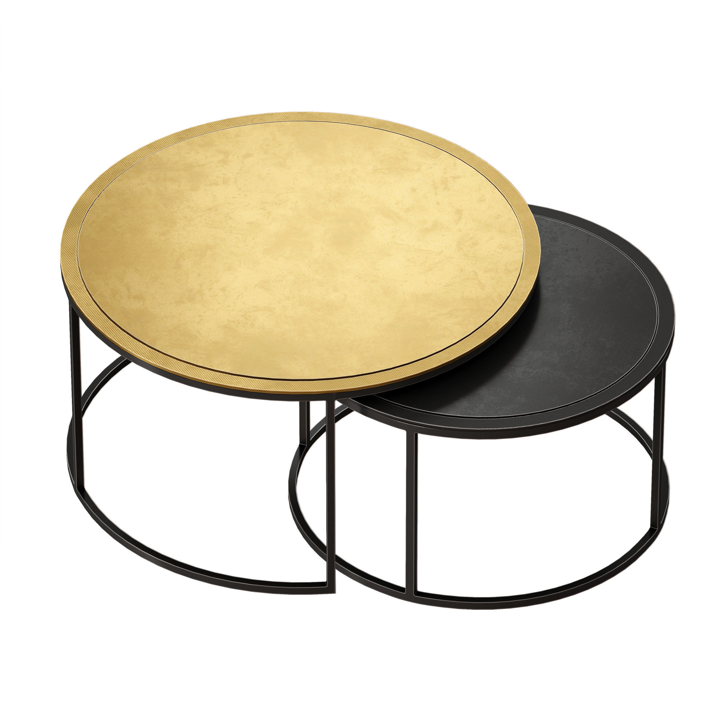 Knurl Nesting Coffee Tables Set of Two Crate and Barrel 3D model_2