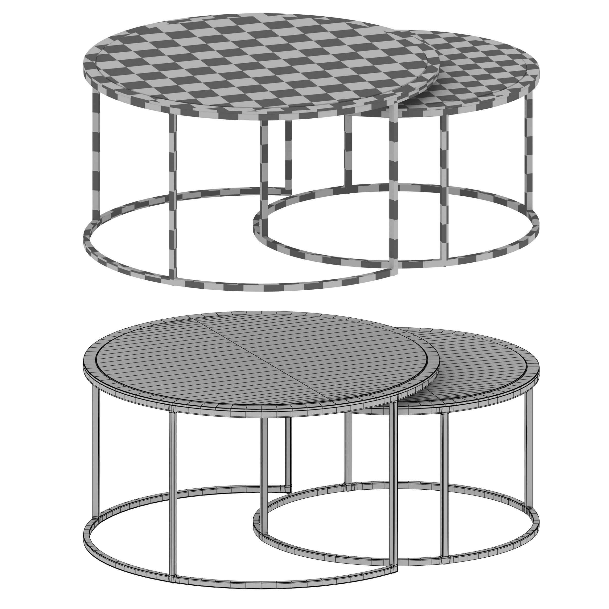 Knurl Nesting Coffee Tables Set of Two Crate and Barrel 3D model_9