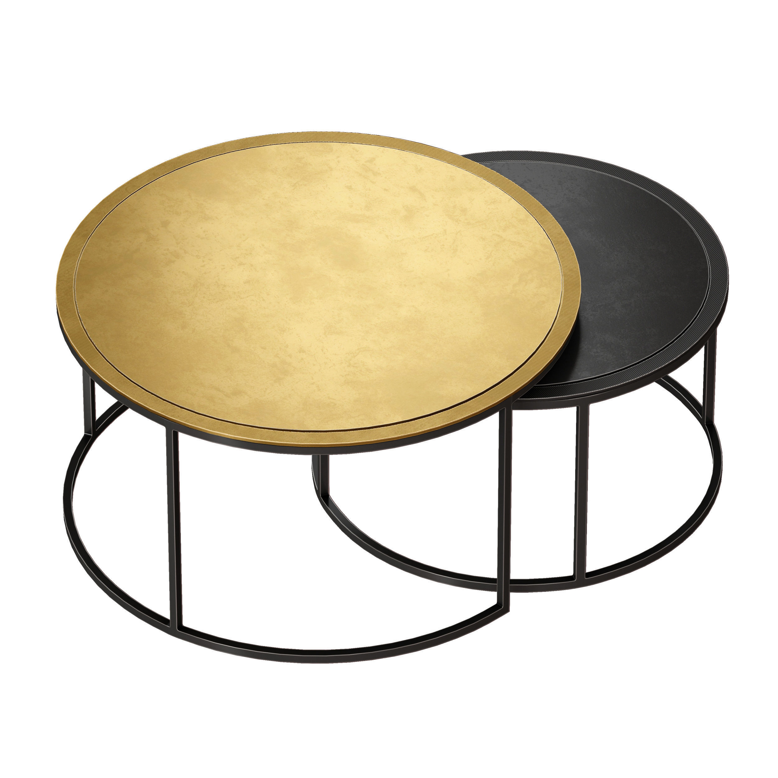 Knurl Nesting Coffee Tables Set of Two Crate and Barrel 3D model_3