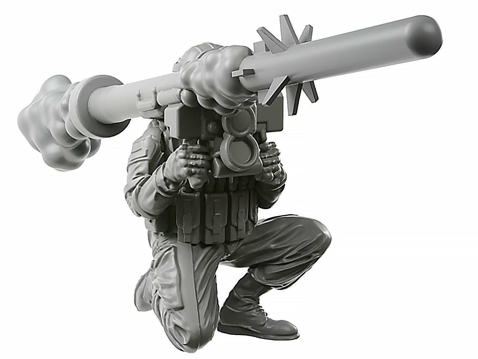 javeline toy soldier holding gun 3D print model_1