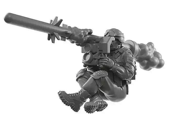 javeline toy soldier holding gun 3D print model
