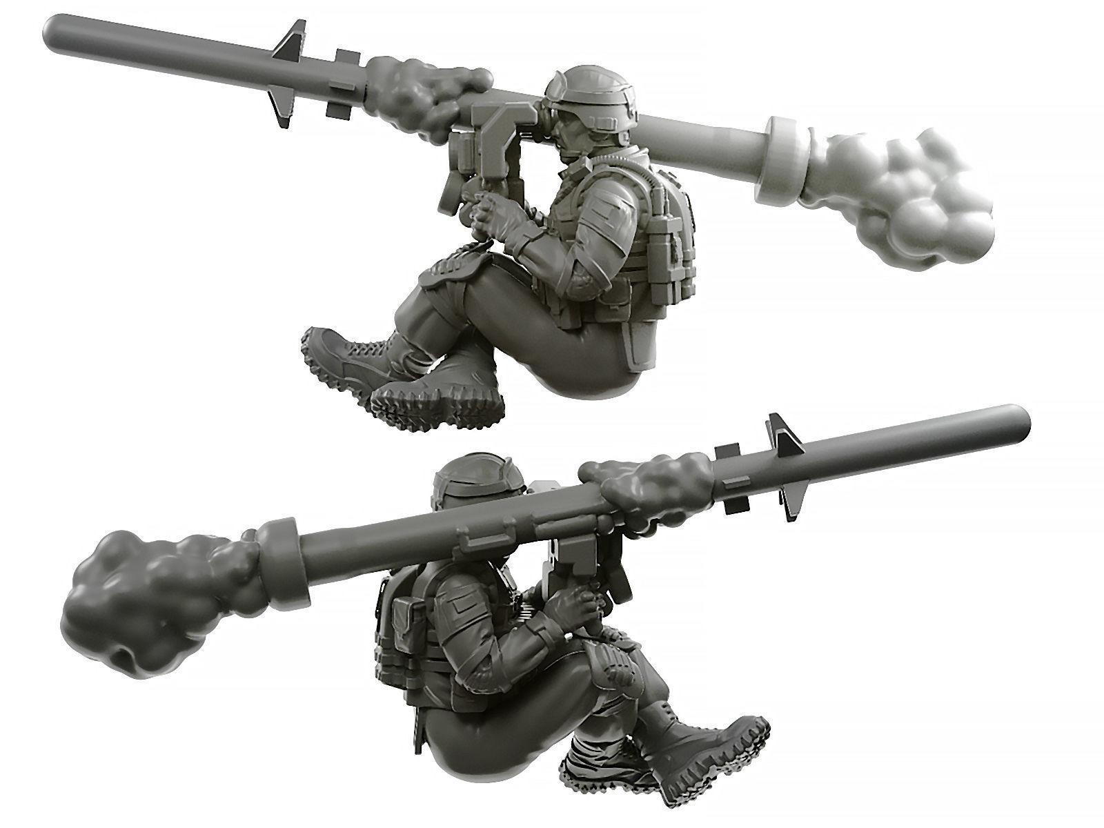 javeline toy soldier holding gun 3D print model_3