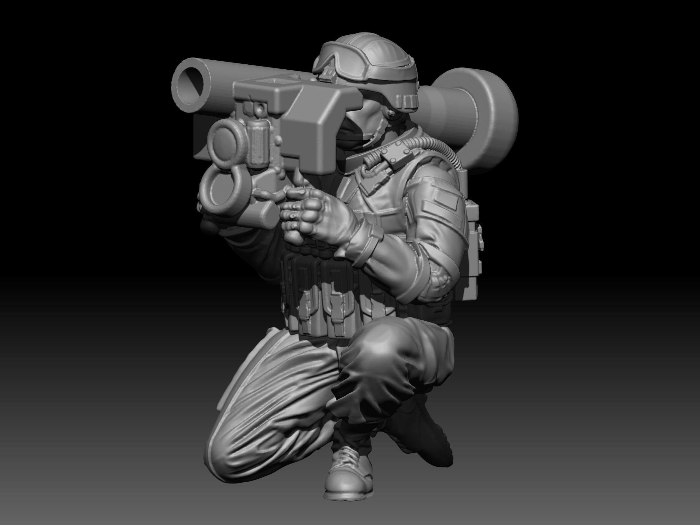 javeline toy soldier holding gun 3D print model_4