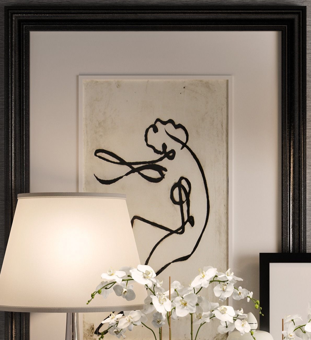 Decoration set 1 table with two vases and lamp 3D model_3