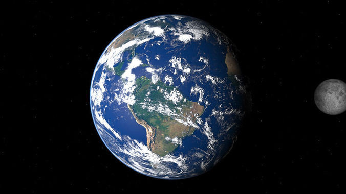 Earth and moon 3D model