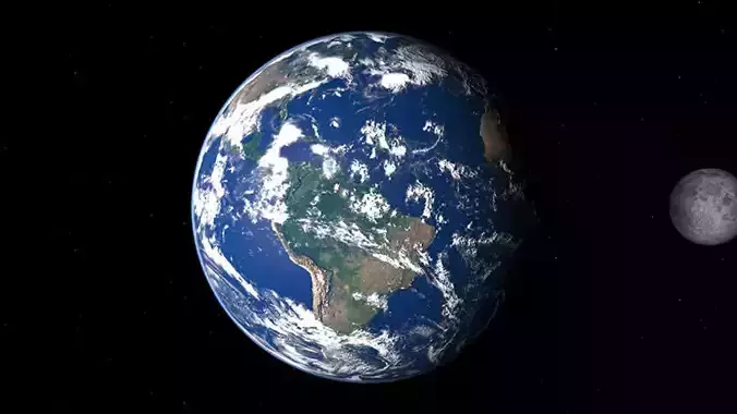 Earth and moon 3D model