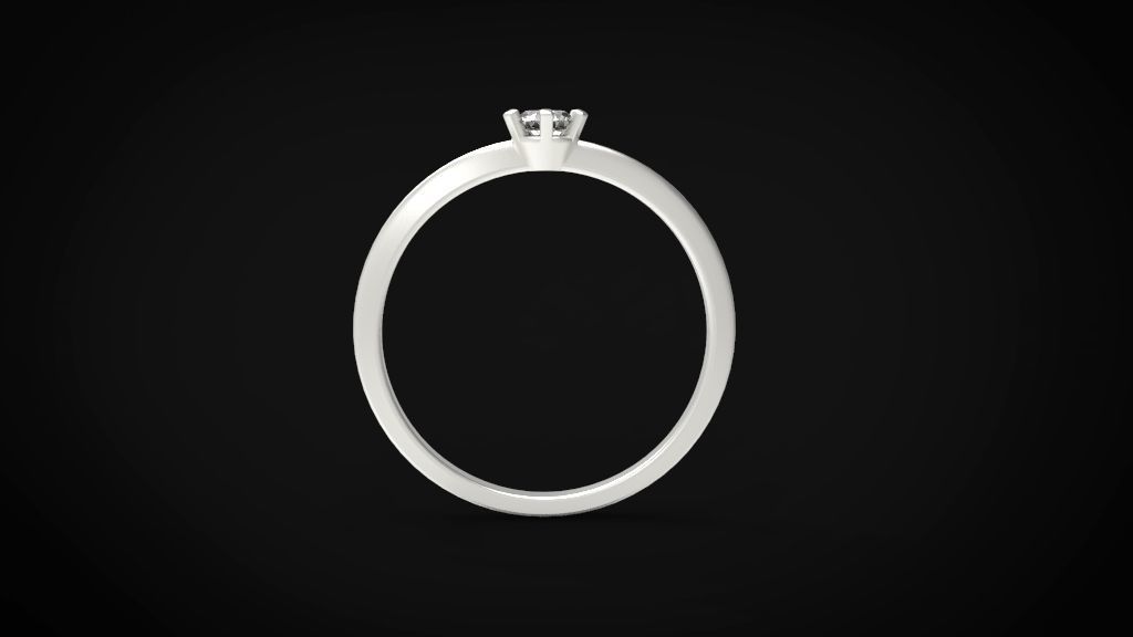 solitaire ring model gem size 3 model 3D print model_10