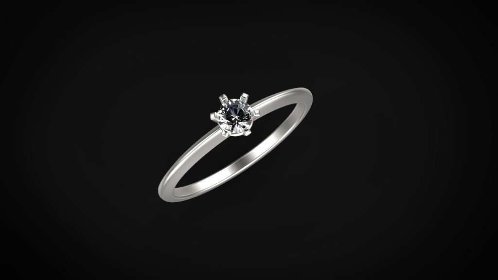 solitaire ring model gem size 3 model 3D print model_4