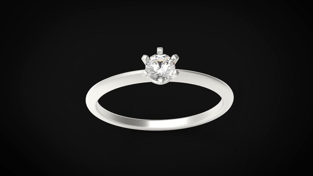 solitaire ring model gem size 3 model 3D print model_6