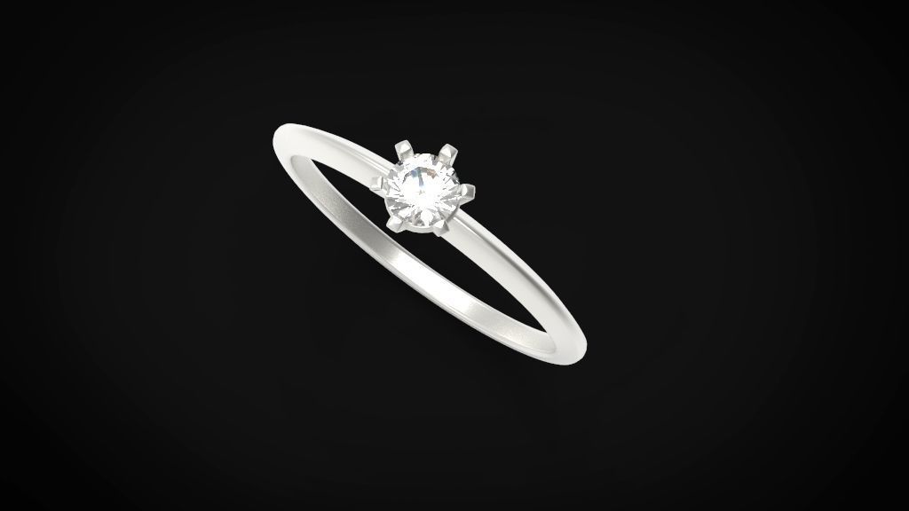 solitaire ring model gem size 3 model 3D print model_7