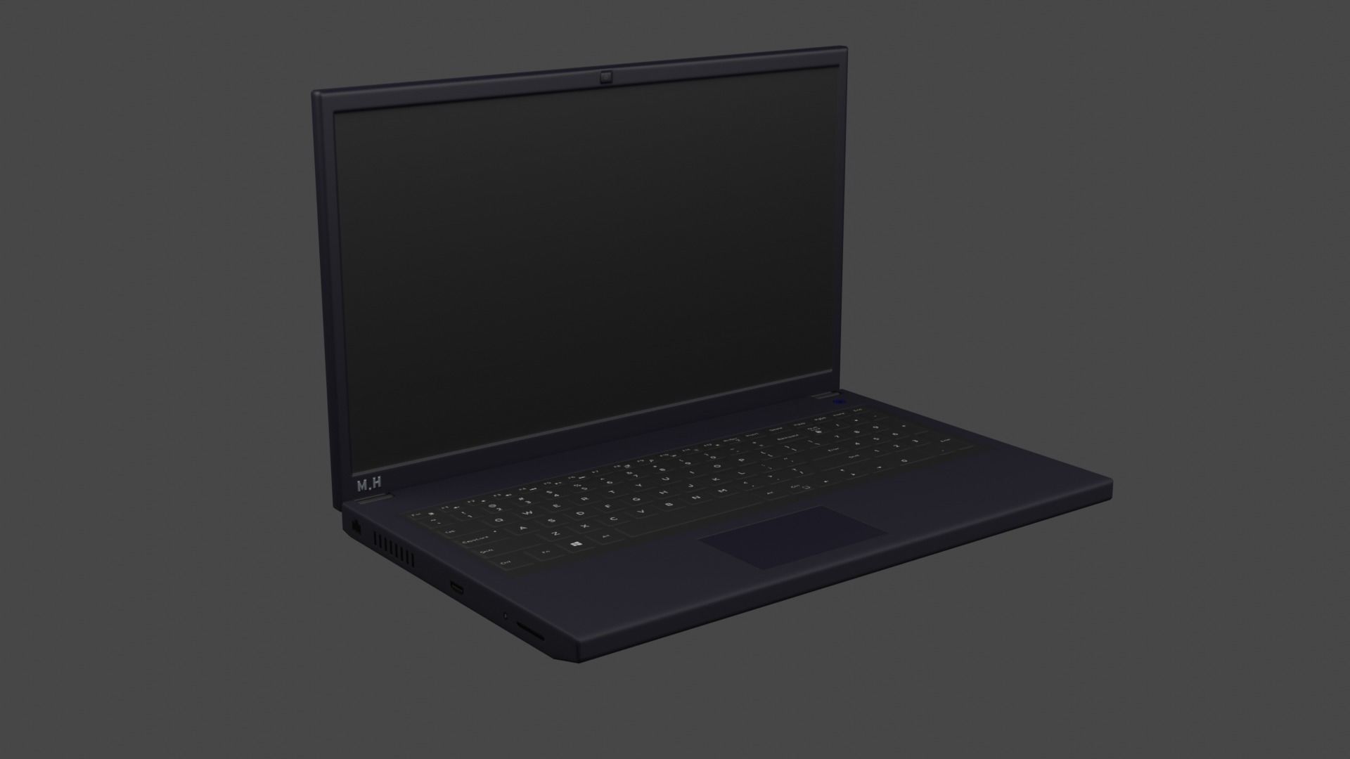 Low-poly laptop Free low-poly 3D model_2