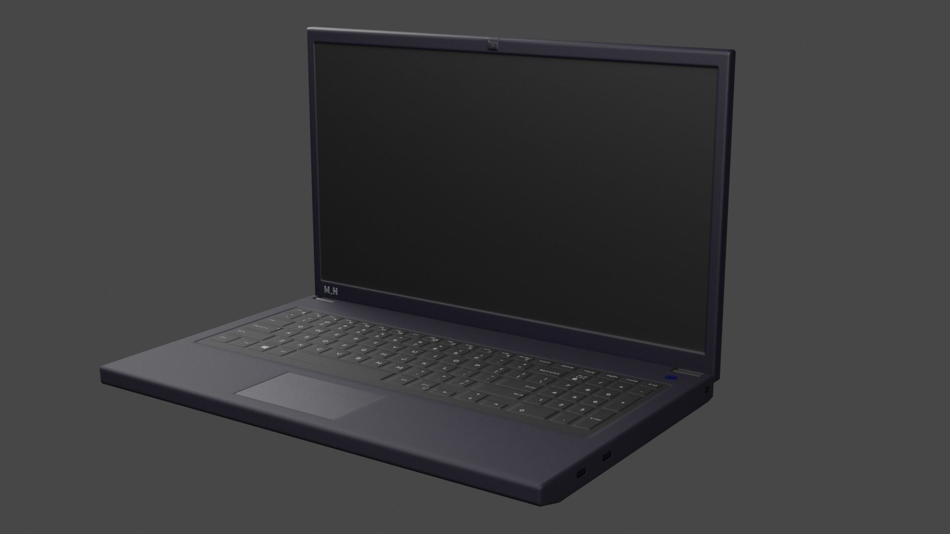 Low-poly laptop Free low-poly 3D model_1