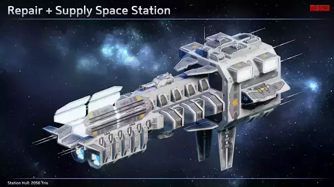 Repair Supply Space Station Low-poly 3D model