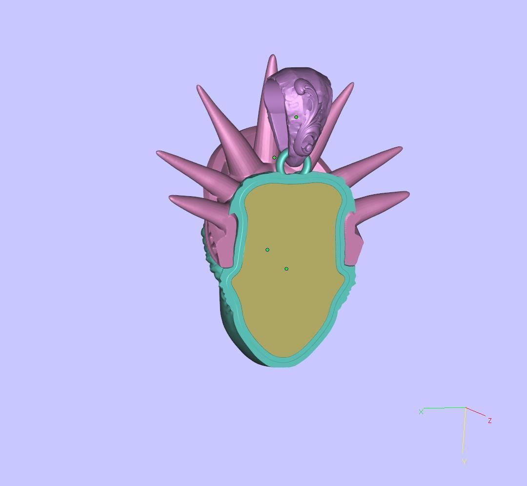 liberty statue pendant 3dmodel 3D print model_11