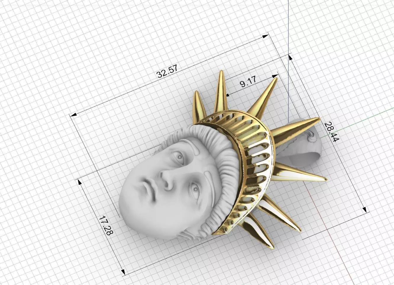 liberty statue pendant 3dmodel 3D print model_0