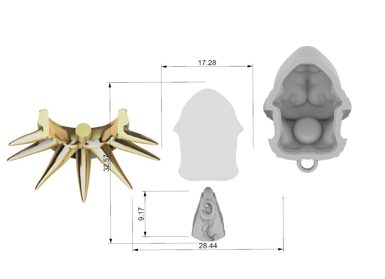 liberty statue pendant 3dmodel 3D print model_6