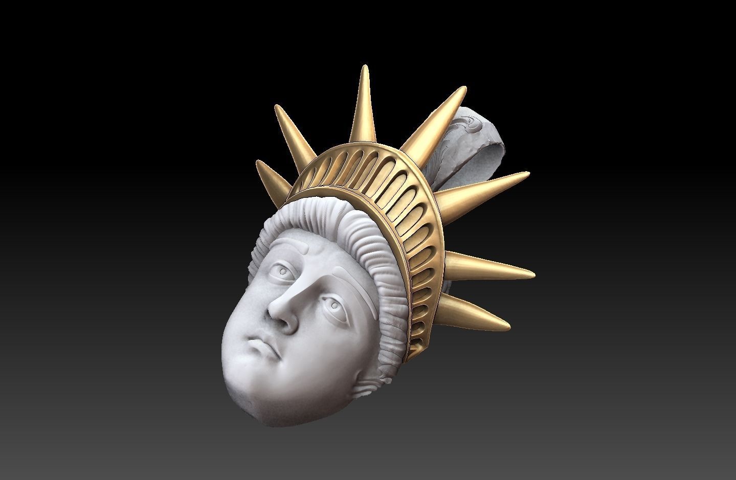 liberty statue pendant 3dmodel 3D print model_12