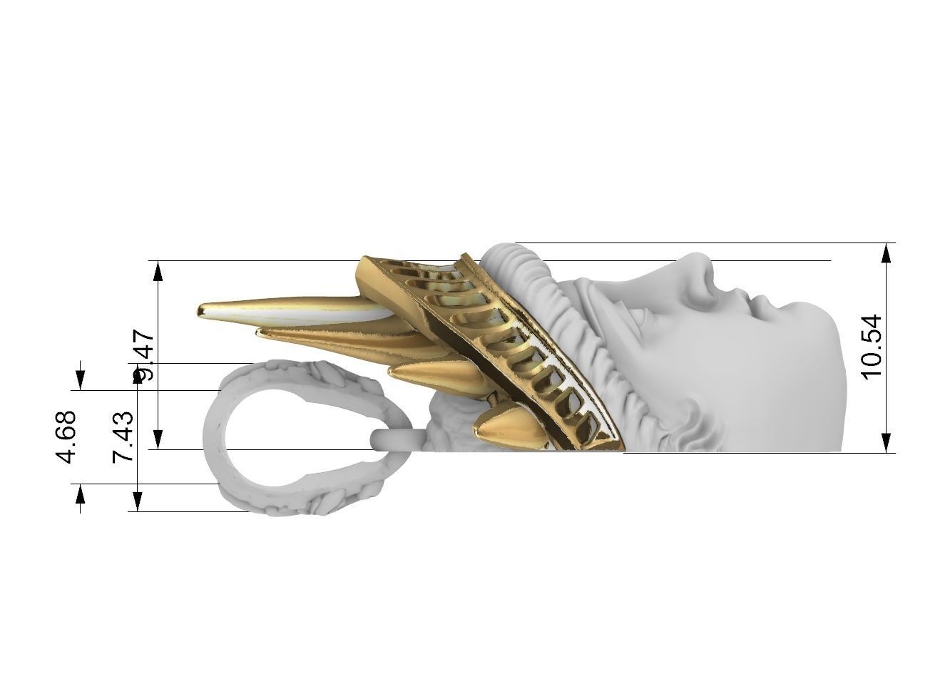 liberty statue pendant 3dmodel 3D print model_4