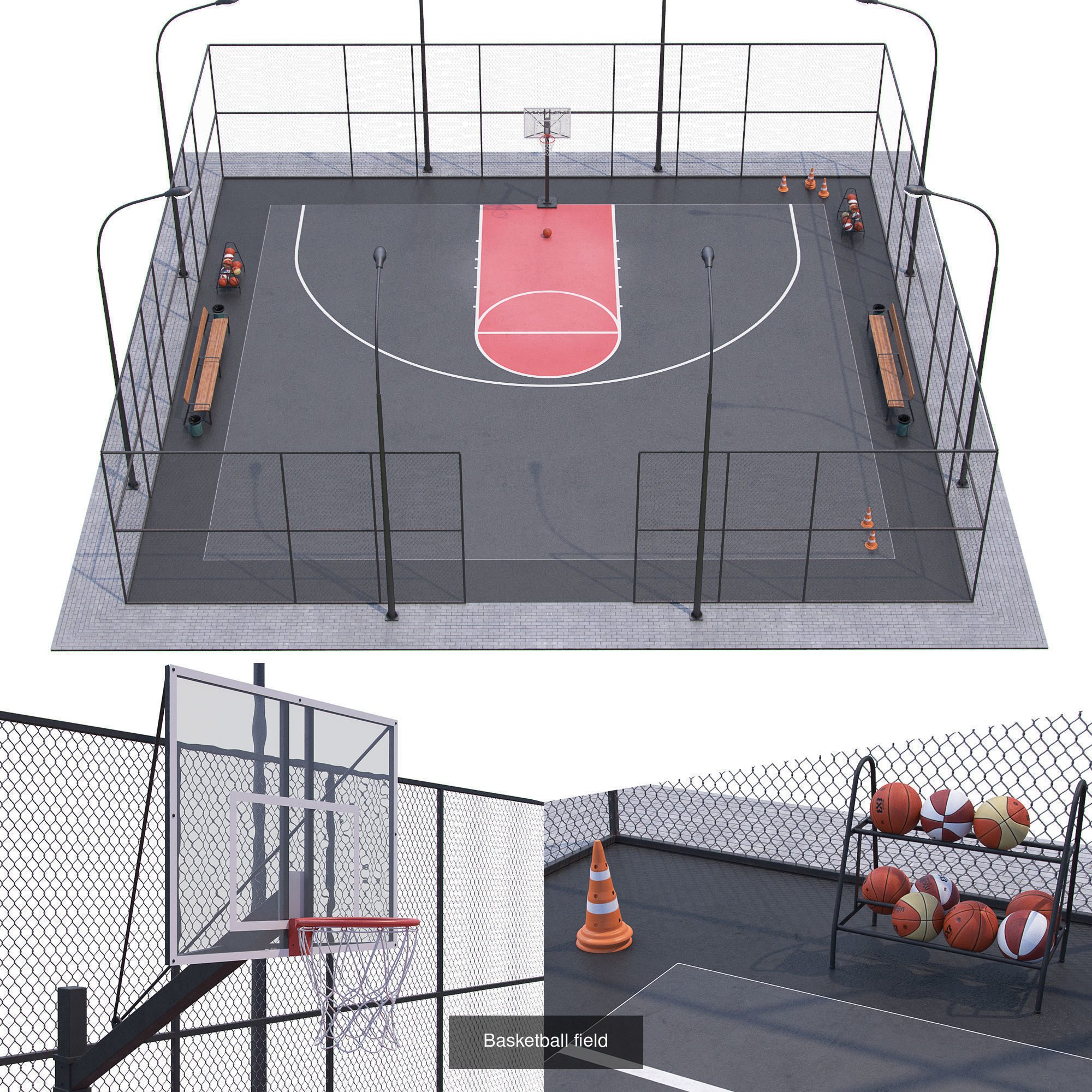 Sports playgrounds 3D Model Collection_2