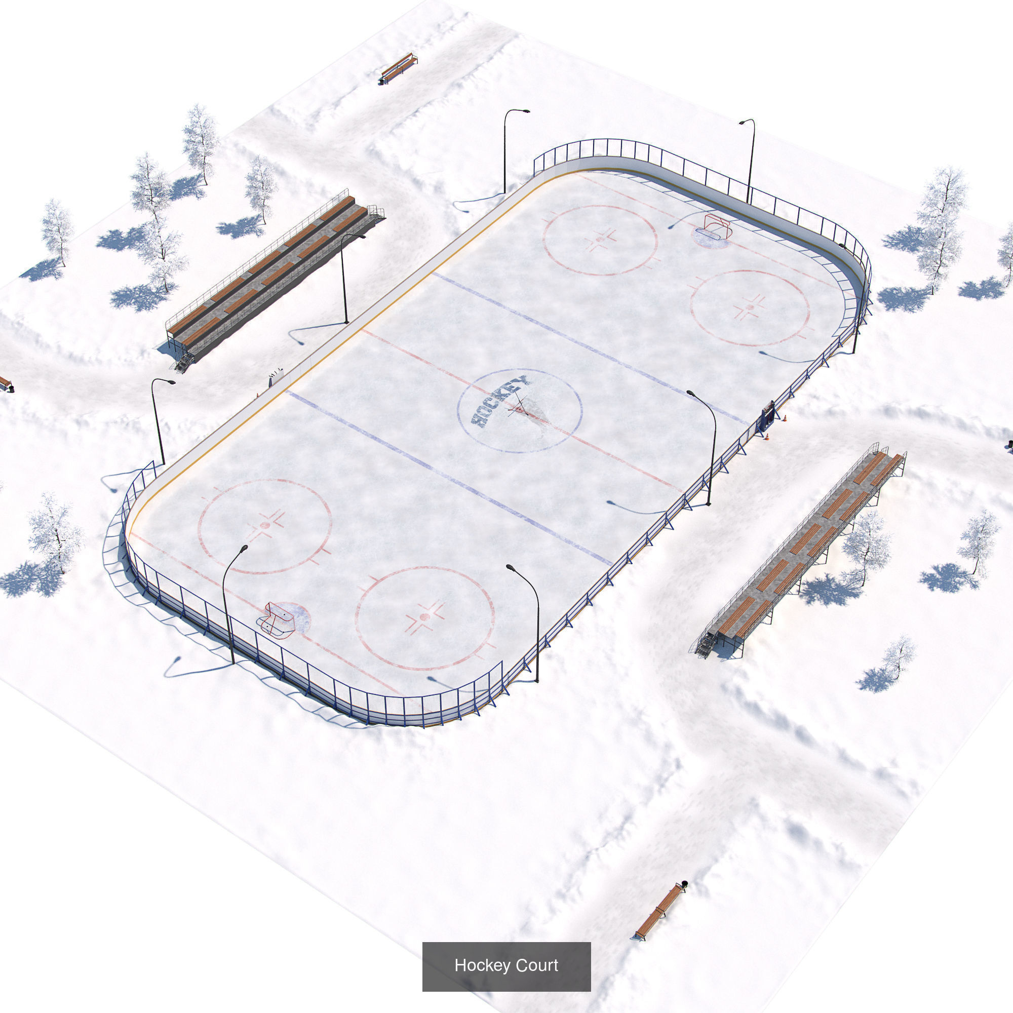 Sports playgrounds 3D Model Collection_5