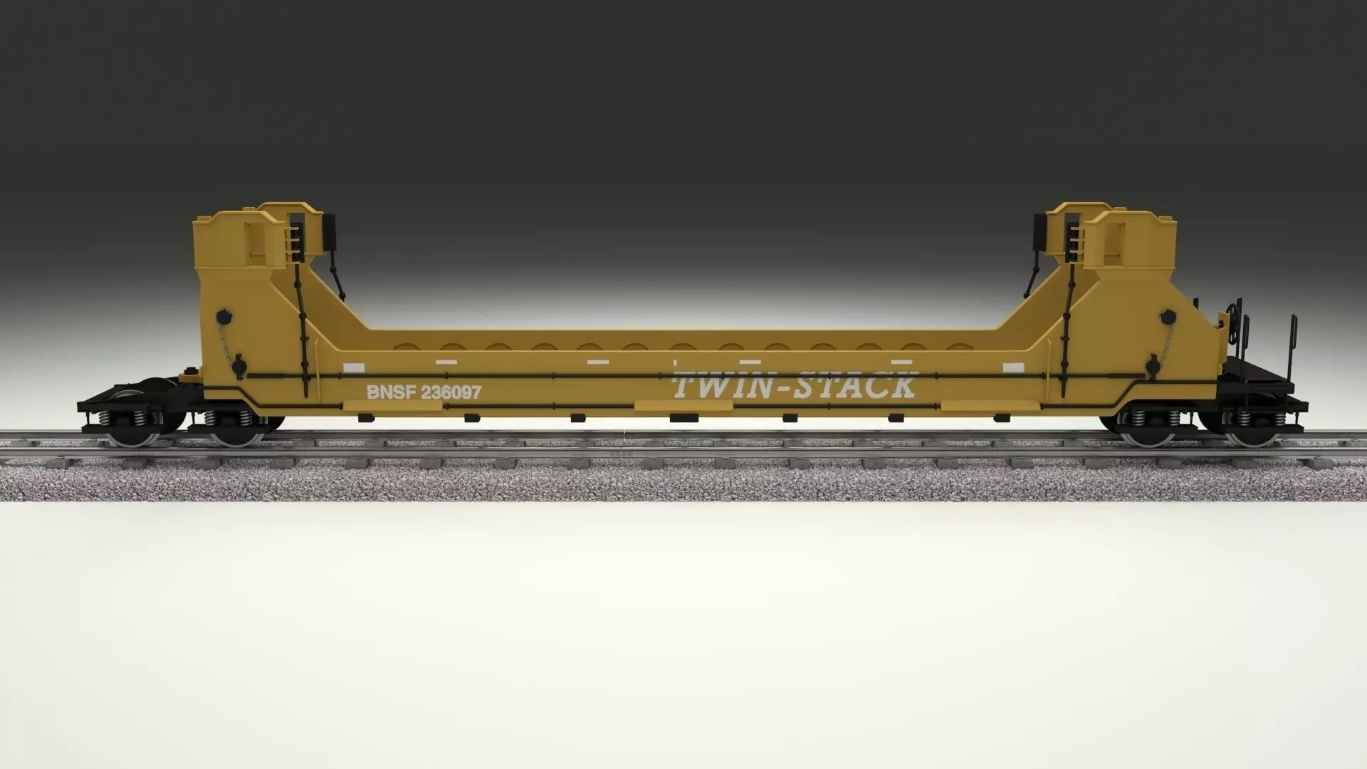 Yellow Train Well Car 3D model_0