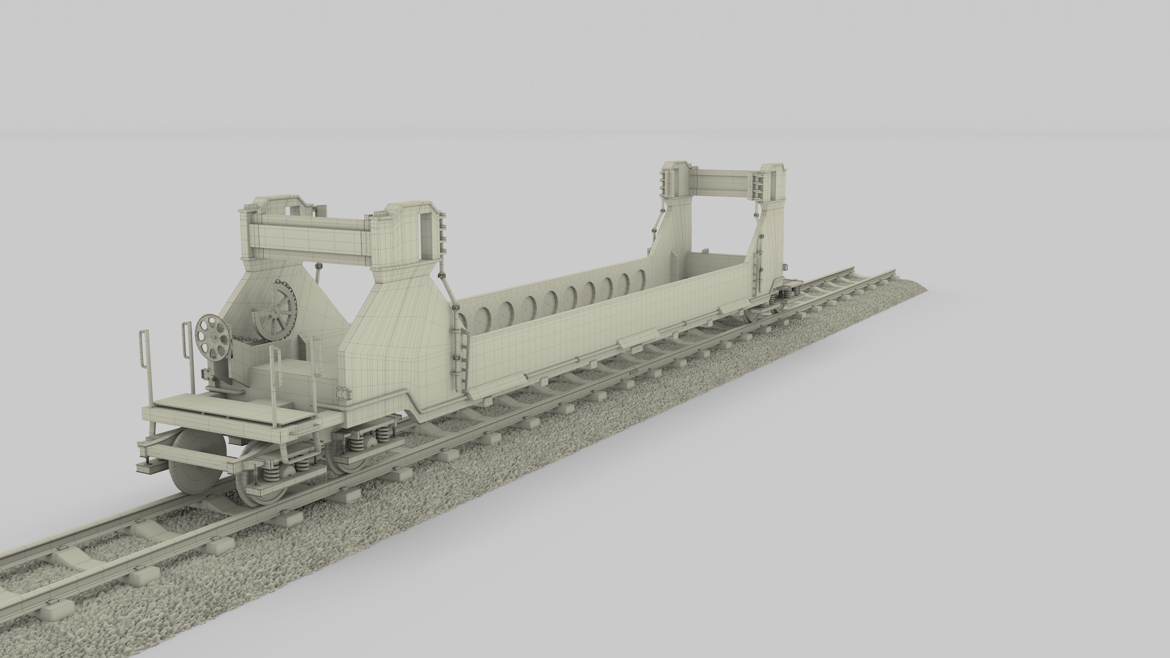 Yellow Train Well Car 3D model_27