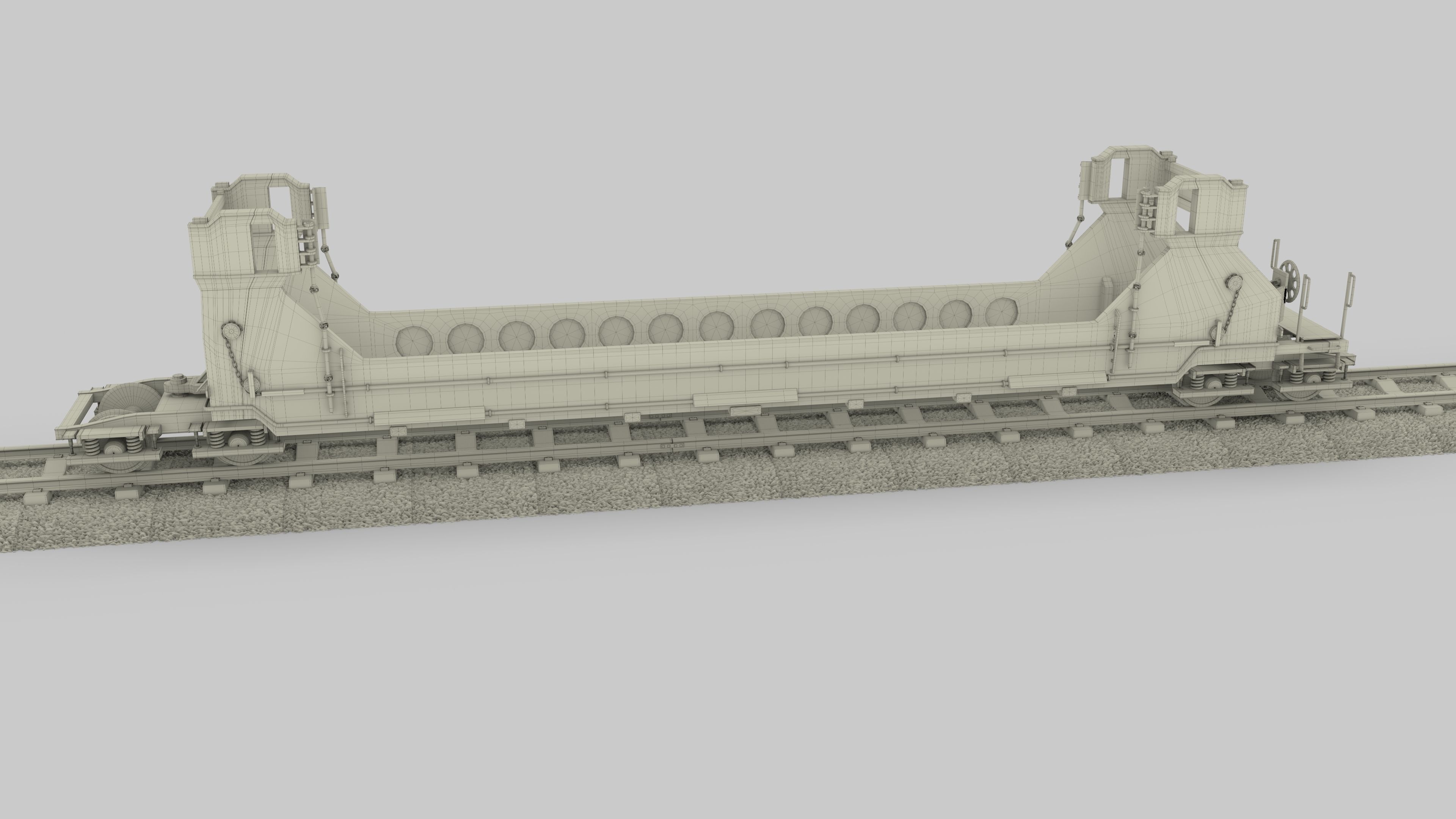 Yellow Train Well Car 3D model_23