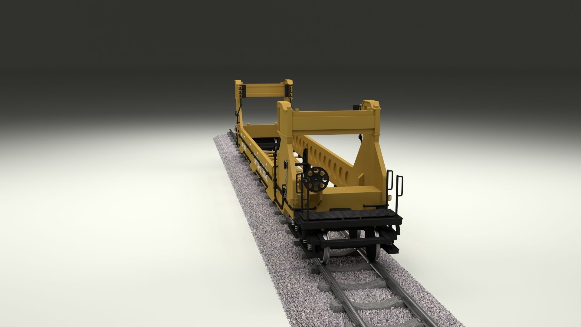 Yellow Train Well Car 3D model_9