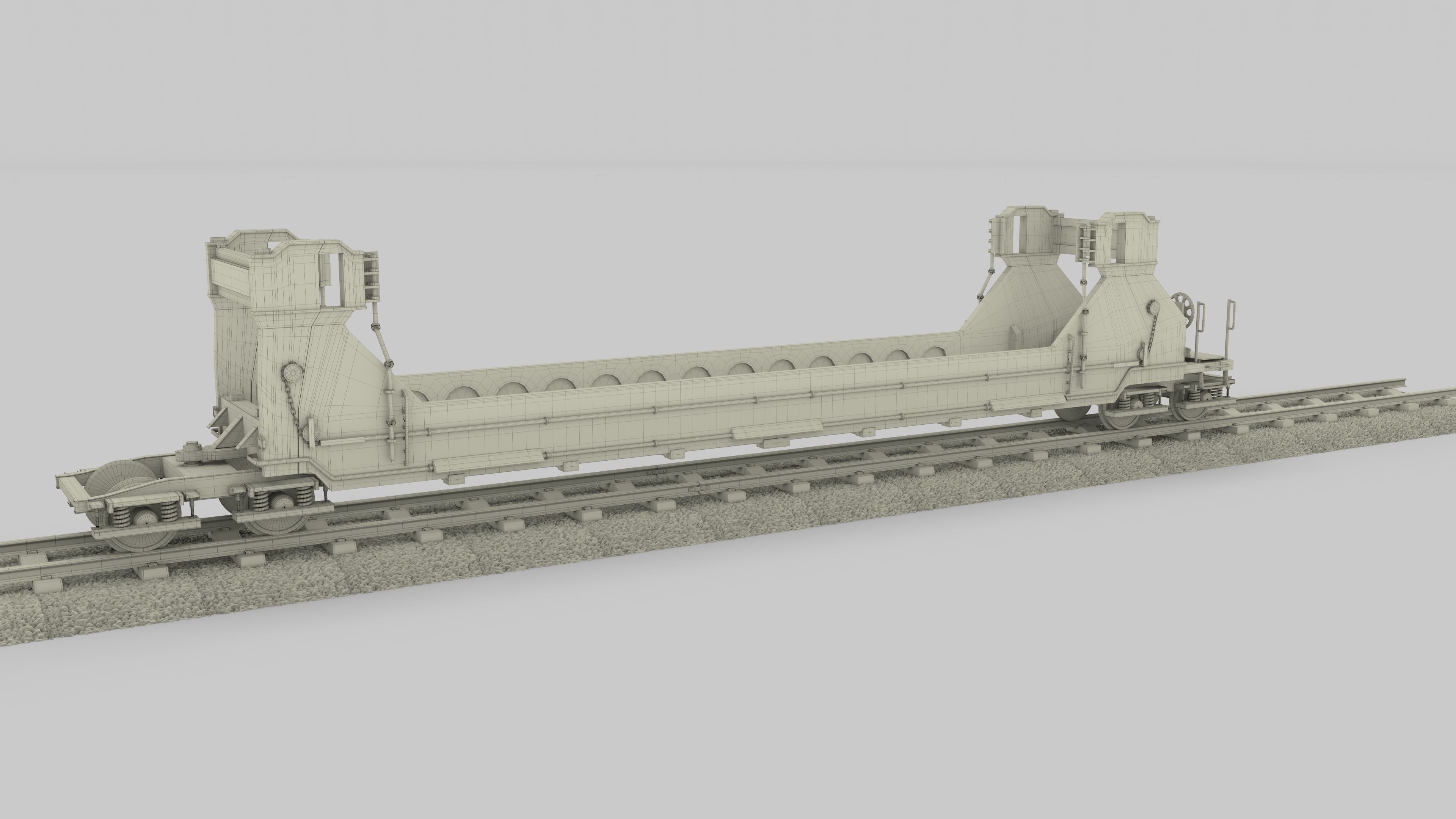 Yellow Train Well Car 3D model_19