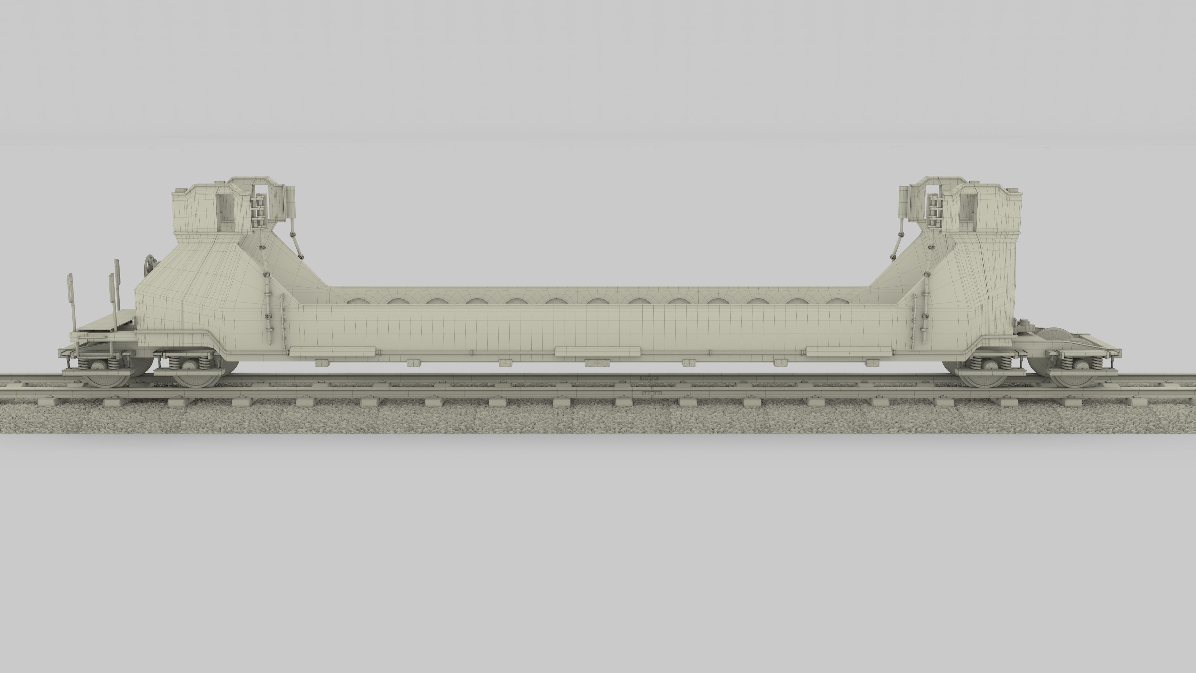 Yellow Train Well Car 3D model_17