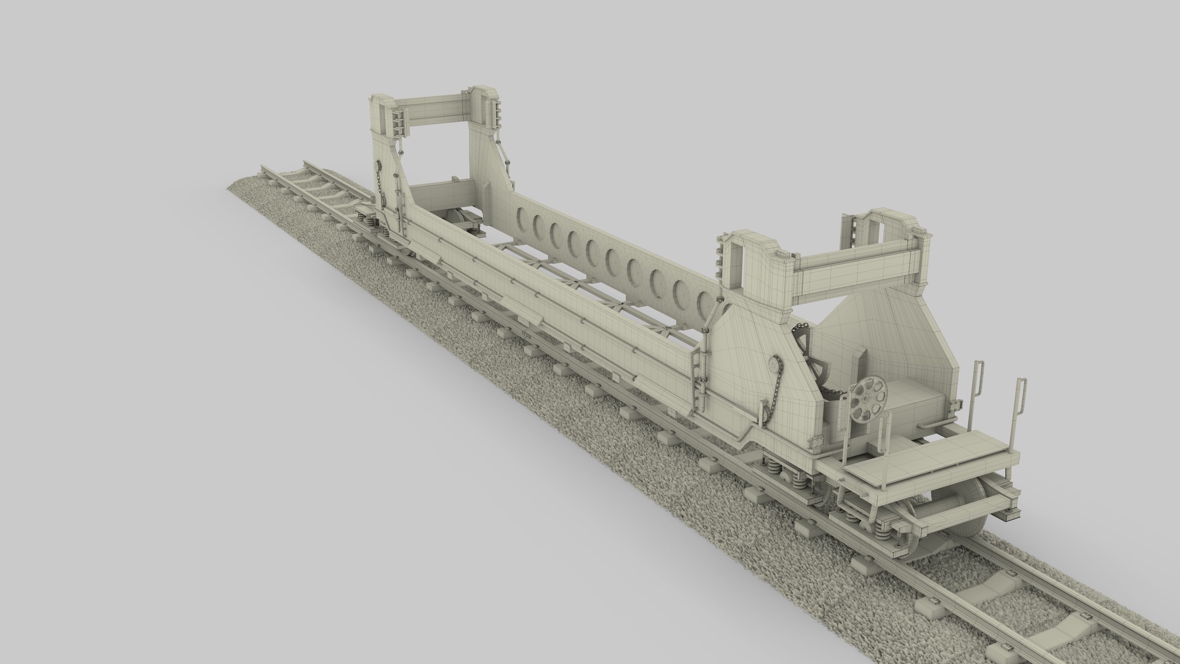 Yellow Train Well Car 3D model_22