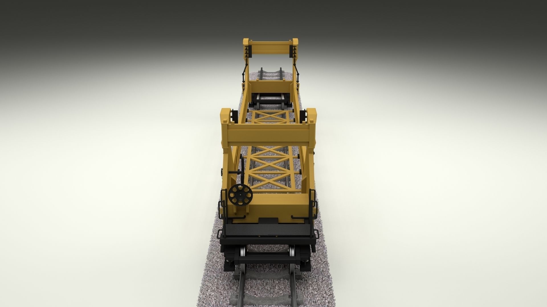 Yellow Train Well Car 3D model_12
