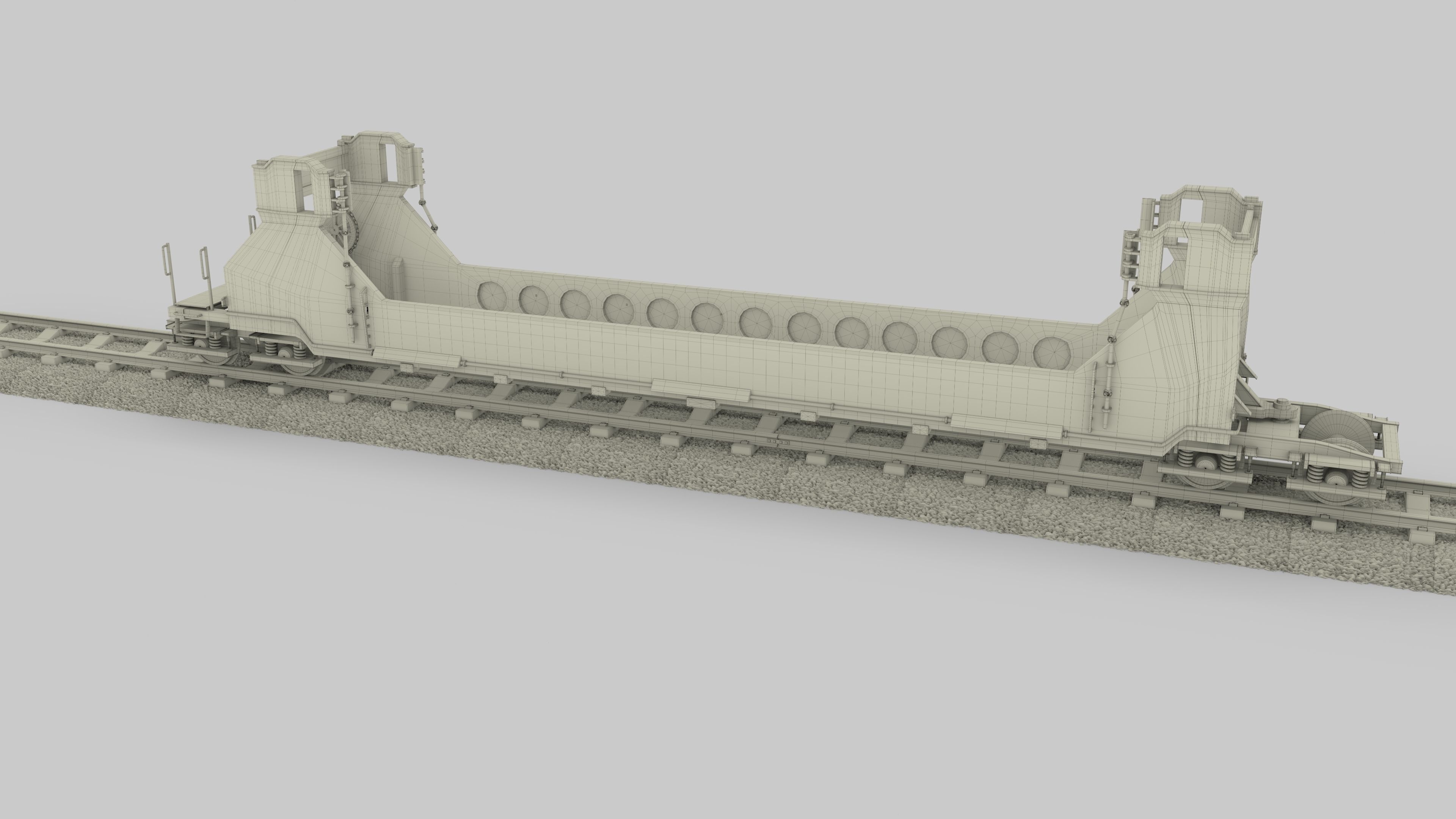 Yellow Train Well Car 3D model_20