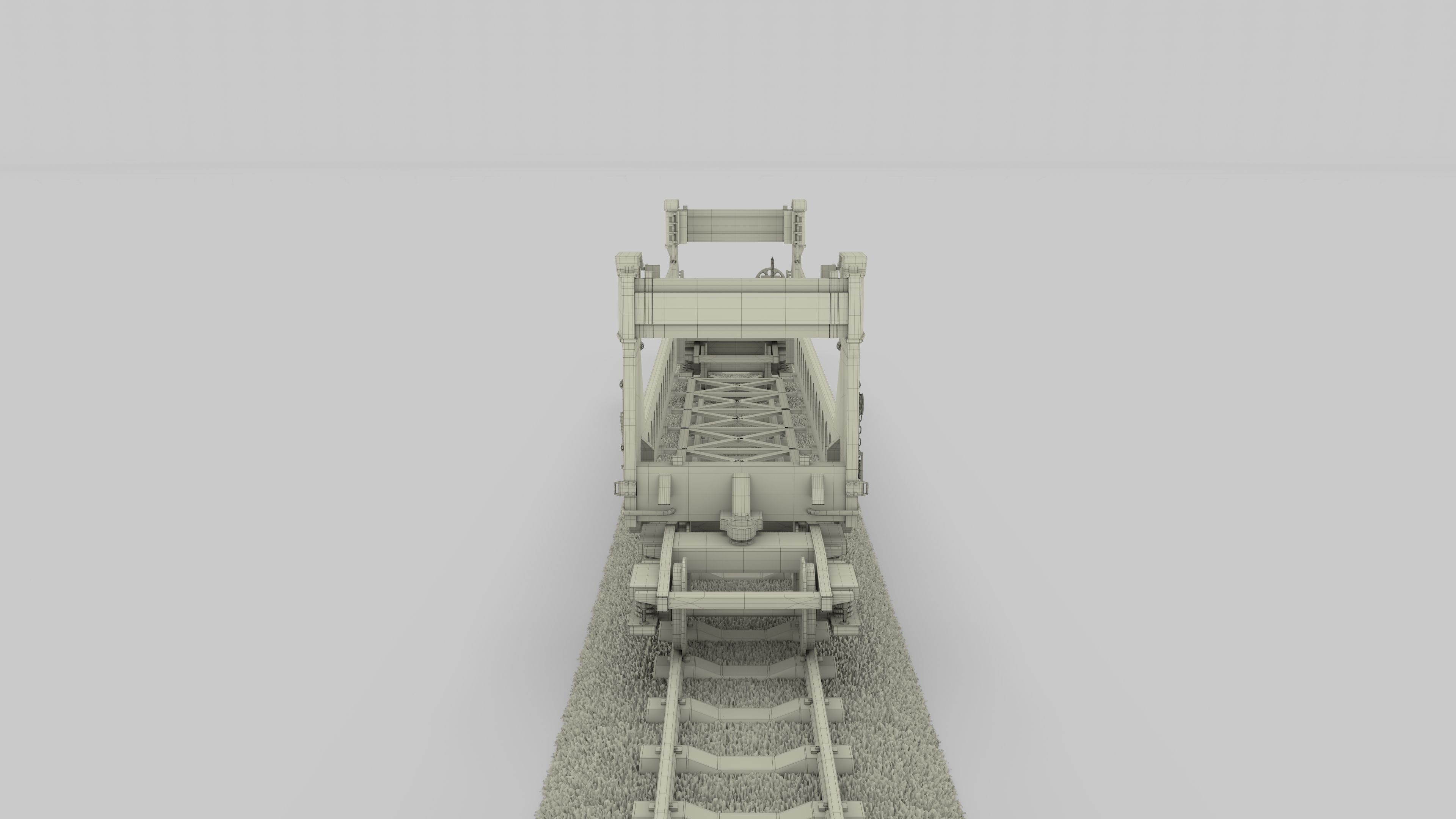 Yellow Train Well Car 3D model_14