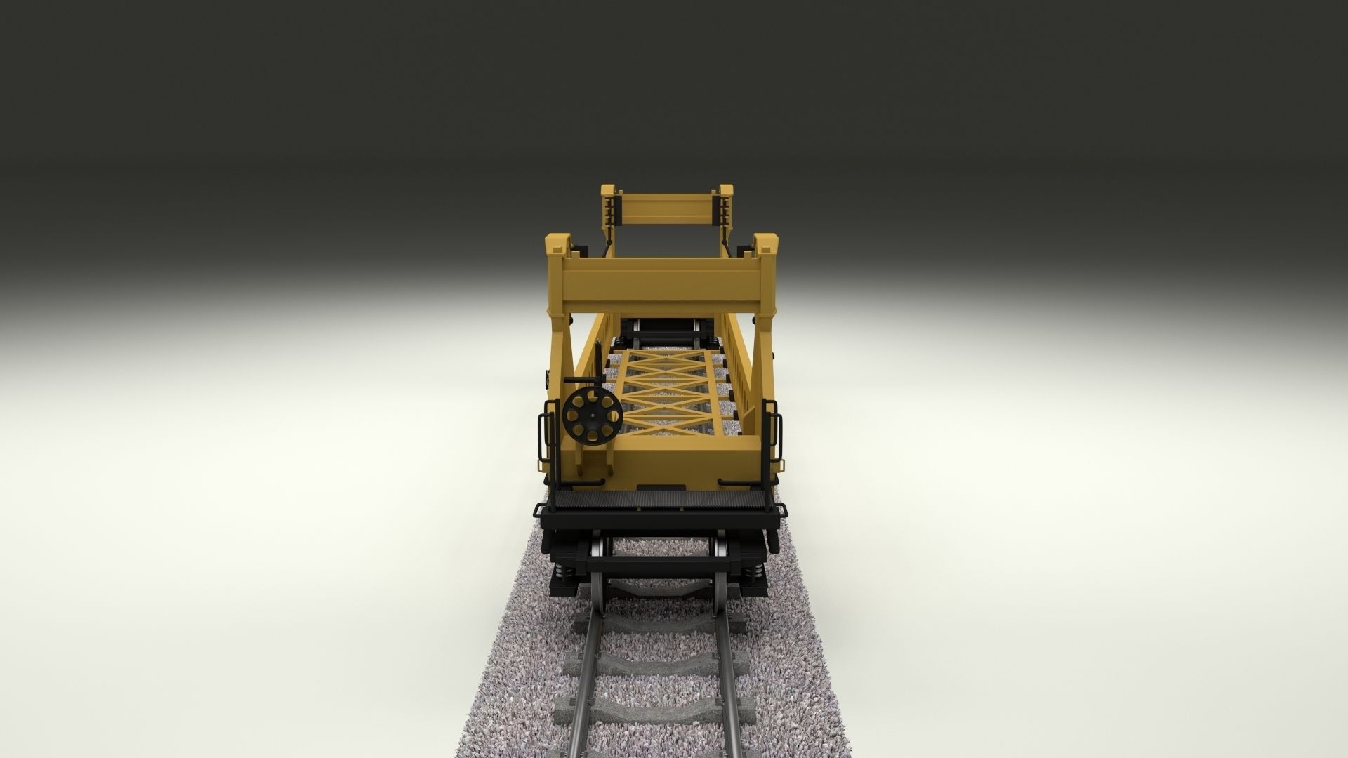 Yellow Train Well Car 3D model_11