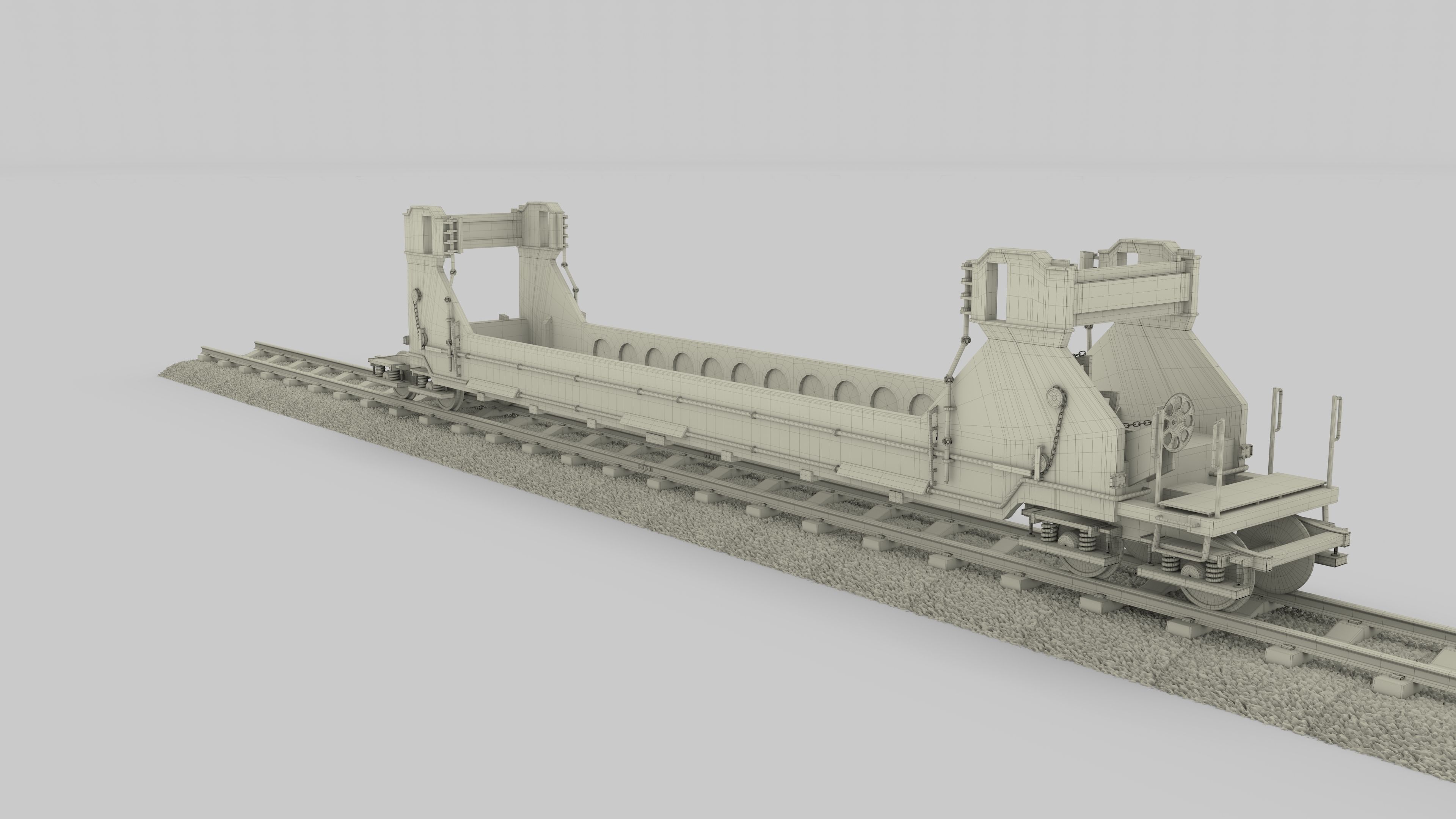 Yellow Train Well Car 3D model_15