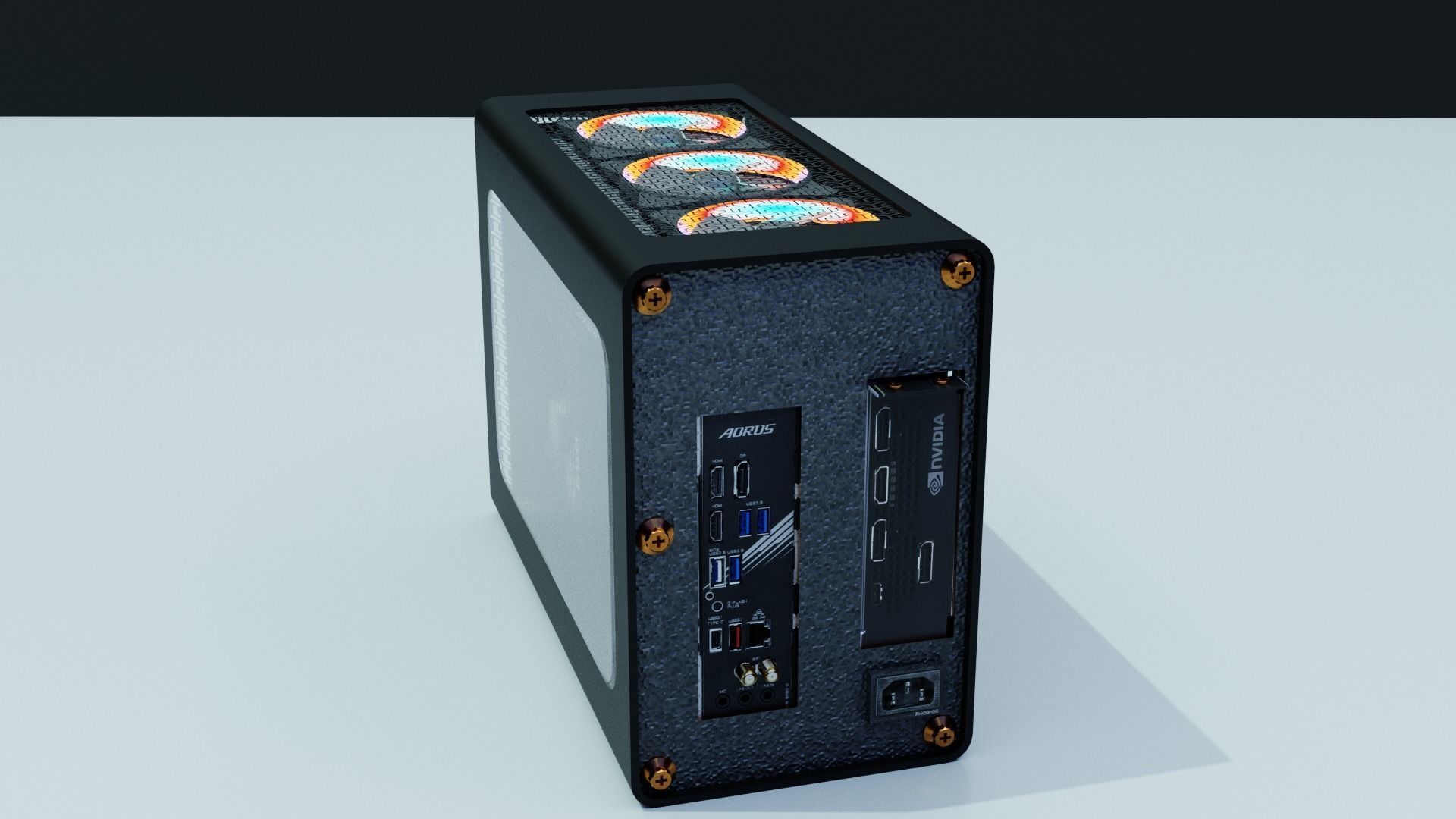 Mini ITX PC Water Cooled 3D model_4