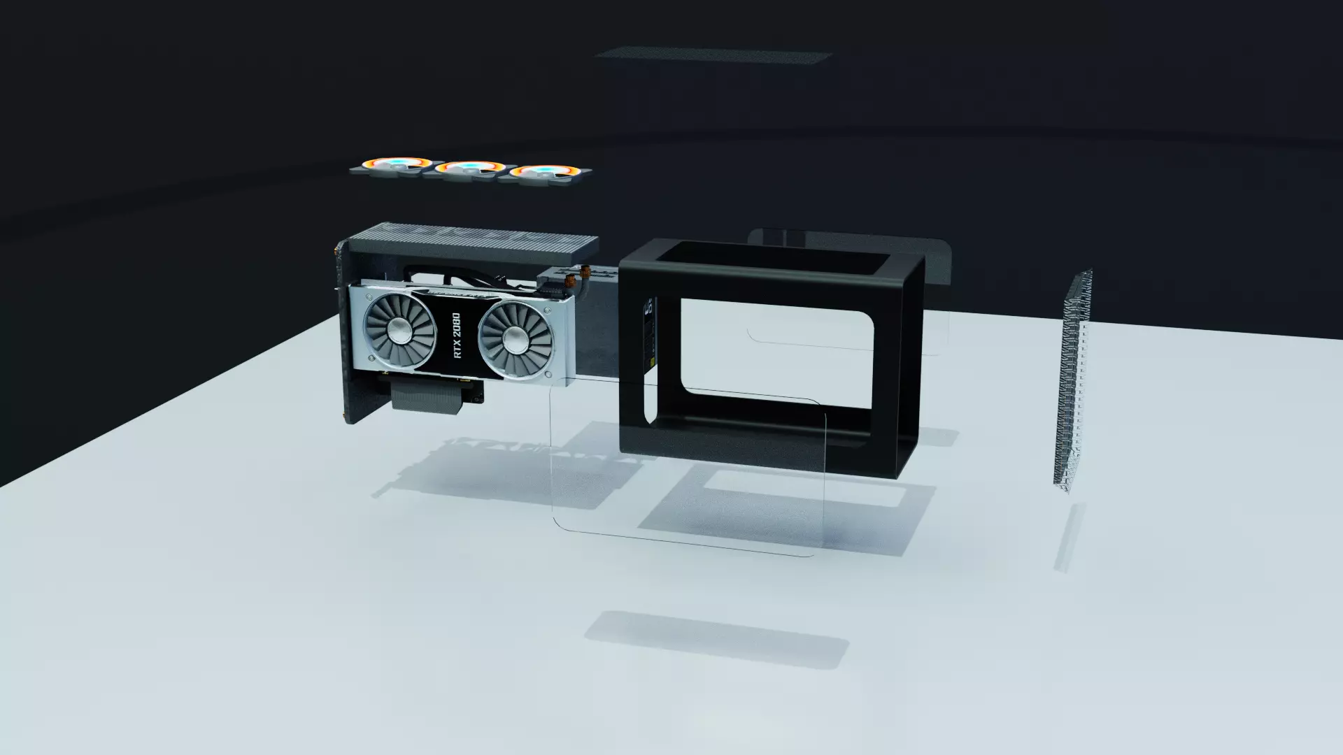Mini ITX PC Water Cooled 3D model_0