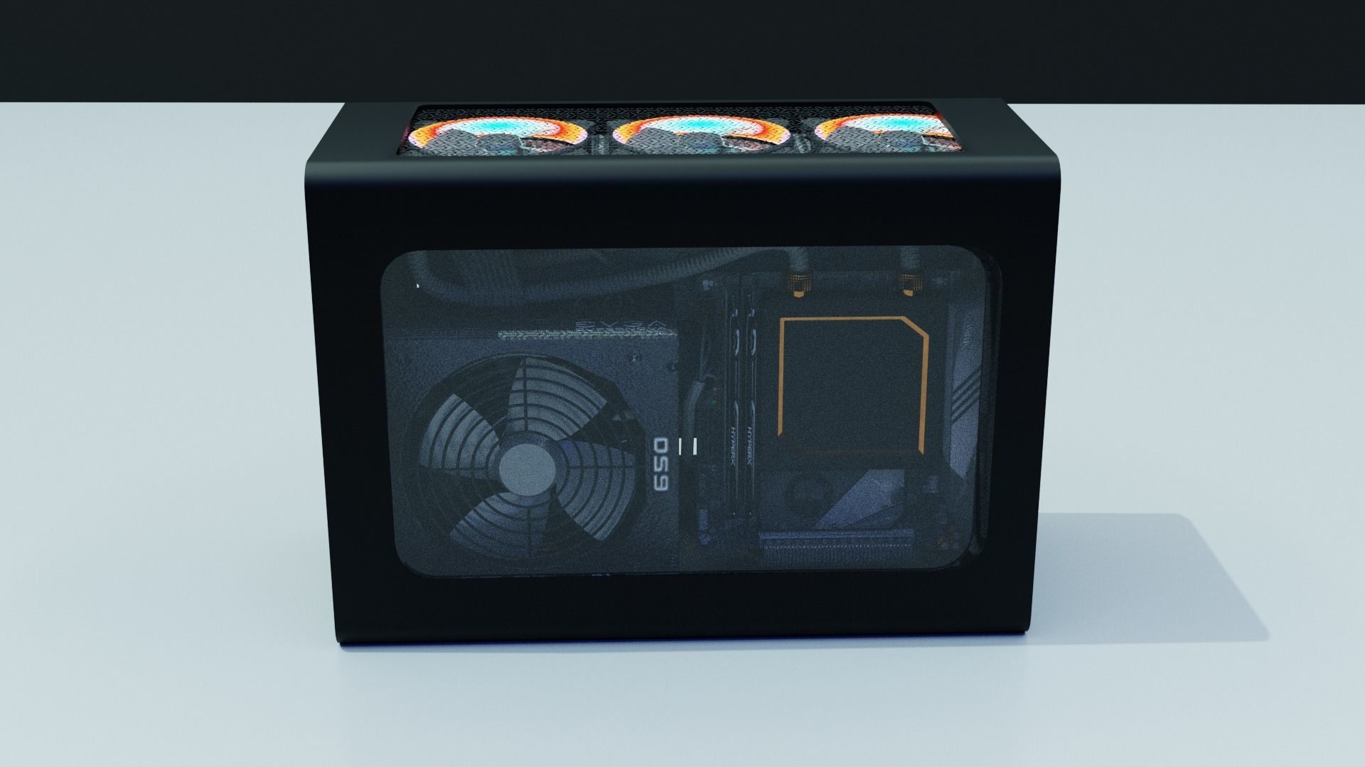 Mini ITX PC Water Cooled 3D model_5