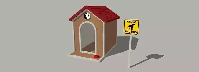 Dog House Low-poly 3D model